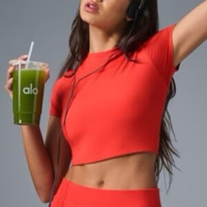 ALO Yoga Alosoft cropped backspin top